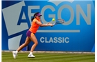 BIRMINGHAM, ENGLAND - JUNE 11: Christina McHale of the USA in action against Samantha Stosur of Australia during day three of the Aegon Classic at the Edgbaston Priory Club on June 11, 2014 in Birmingham, England. (Photo by Paul Thomas/Getty Images)